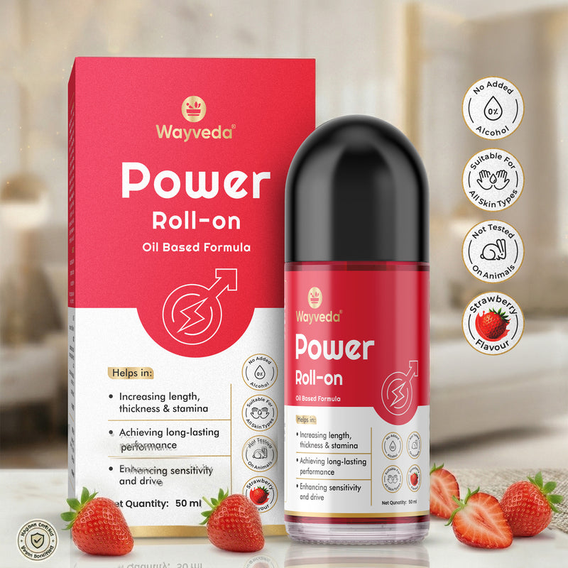 Wayveda Power Roll-On For Men - 50ml | Strawberry-Flavour