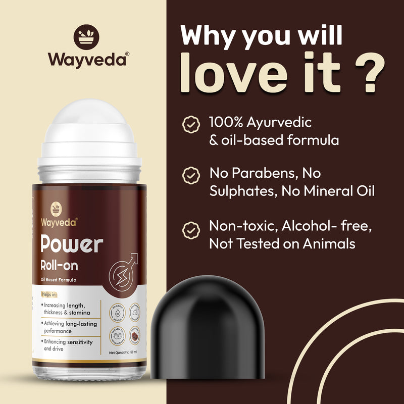 Wayveda Power Roll-On For Men - 50ml | Chocolate Flavour