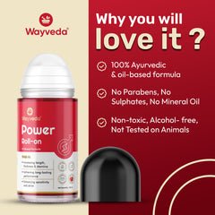 Wayveda Power Roll-On For Men - 50ml | Strawberry-Flavour