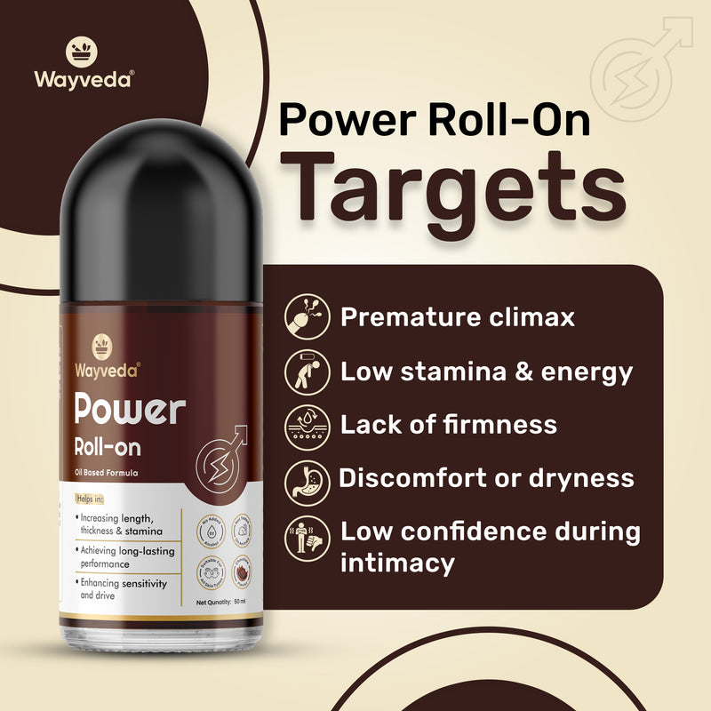 Wayveda Power Roll-On For Men - 50ml | Chocolate Flavour