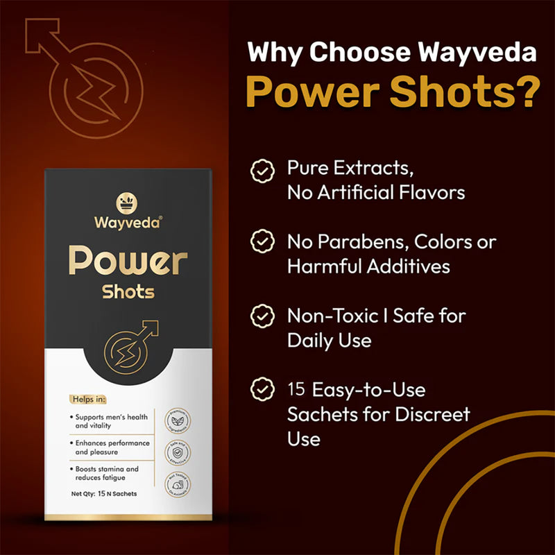 Wayveda Power Shots  - Stamina & Performance Booster For Men - 15N