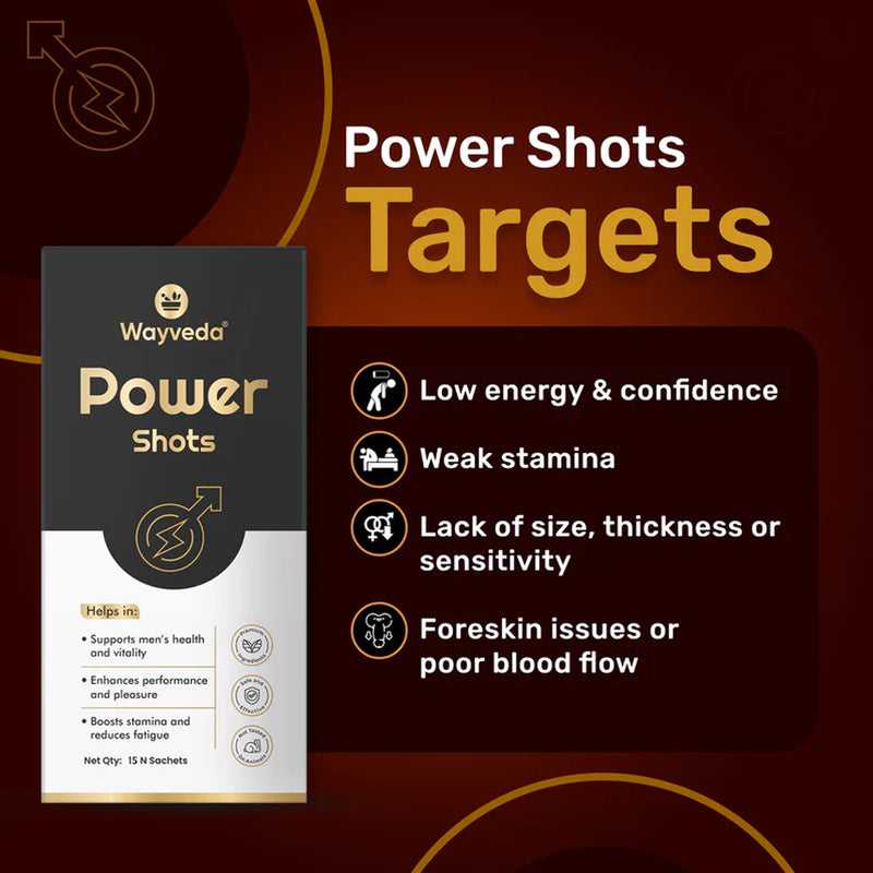 Wayveda Power Shots  - Stamina & Performance Booster For Men - 15N