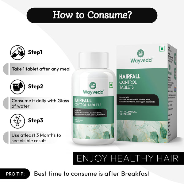 Wayveda Hairfall Control Tablets-60N