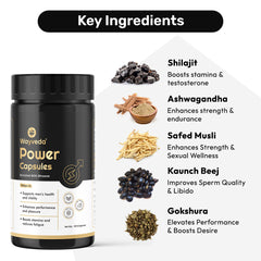 Wayveda Power Capsules -  Enriched with Bhasam for Men