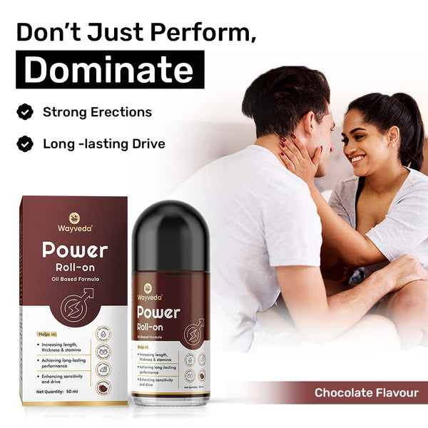 Wayveda Power Roll-On For Men - 50ml | Chocolate Flavour