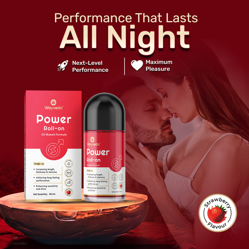 Wayveda Power Roll-On For Men - 50ml | Strawberry-Flavour