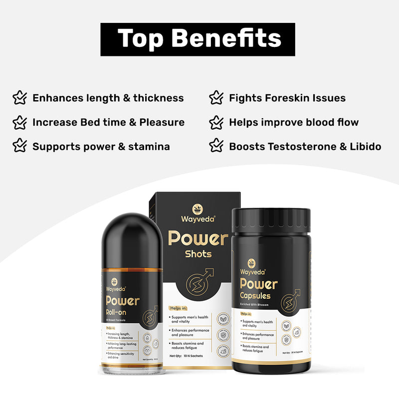 3X Black Combo For men ( Roll on+ capsules+ shots)