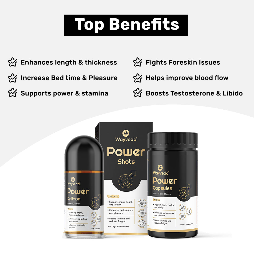 3X Black Combo For men ( Roll on+ capsules+ shots) – Wayveda