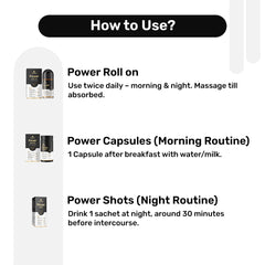 3X Black Combo For men ( Roll on+ capsules+ shots)