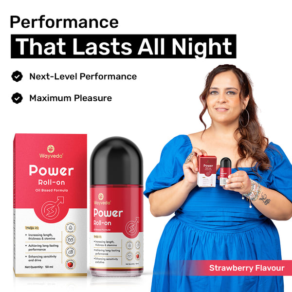 Wayveda Power Roll-On For Men - 50ml | Strawberry-Flavour