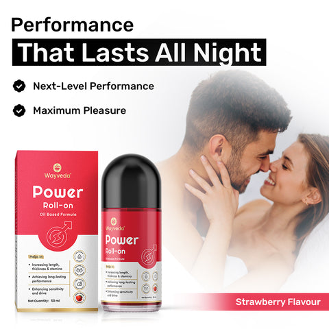 Wayveda Power Roll-On For Men - 50ml | Strawberry-Flavour